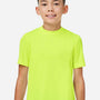 Team 365 Youth Zone Performance Mesh Moisture Wicking Short Sleeve Crewneck T-Shirt - Safety Yellow - New