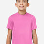 Team 365 Youth Zone Performance Mesh Moisture Wicking Short Sleeve Crewneck T-Shirt - Charity Pink - New