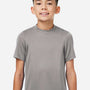 Team 365 Youth Zone Performance Mesh Moisture Wicking Short Sleeve Crewneck T-Shirt - Graphite Grey - New