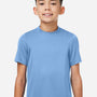 Team 365 Youth Zone Performance Mesh Moisture Wicking Short Sleeve Crewneck T-Shirt - Light Blue - New