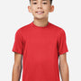 Team 365 Youth Zone Performance Mesh Moisture Wicking Short Sleeve Crewneck T-Shirt - Red - New
