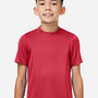 Team 365 Youth Zone Performance Mesh Moisture Wicking Short Sleeve Crewneck T-Shirt - Scarlet Red - New