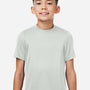 Team 365 Youth Zone Performance Mesh Moisture Wicking Short Sleeve Crewneck T-Shirt - Silver Grey - New