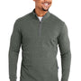 Swannies Golf Mens Emery 1/4 Zip Sweatshirt - Olive Green/Heather Grey - New