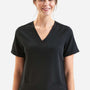 Onna Womens Invincible Stretch V-Neck Scrub Top w/ Pockets - Black - New
