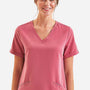 Onna Womens Invincible Stretch V-Neck Scrub Top w/ Pockets - Calm Pink - New