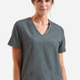 Onna Womens Invincible Stretch V-Neck Scrub Top w/ Pockets - Dynamo Grey - New