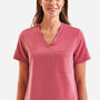 Onna Womens Limitless Stretch V-Neck Scrub Top w/ Pocket - Calm Pink - New
