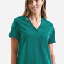 Onna Womens Limitless Stretch V-Neck Scrub Top w/ Pocket - Clean Green - New