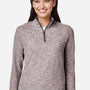 North End Womens Eclipse Jacquard Moisture Wicking 1/4 Zip Sweatshirt - Heather Burgundy - Coming Soon