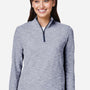 North End Womens Eclipse Jacquard Moisture Wicking 1/4 Zip Sweatshirt - Heather Classic Navy Blue - Coming Soon