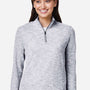 North End Womens Eclipse Jacquard Moisture Wicking 1/4 Zip Sweatshirt - Heather Platinum Grey - Coming Soon