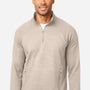 North End Mens Rhythm Waffle Moisture Wicking 1/4 Zip Sweatshirt w/ Pouch Pocket - Oatmeal - New