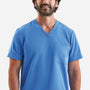 Onna Mens Limitless Stretch V-Neck Scrub Top w/ Pocket - Ceil Blue - New