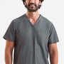 Onna Mens Limitless Stretch V-Neck Scrub Top w/ Pocket - Dynamo Grey - New