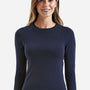 Onna Womens Unstoppable Long Sleeve Fresh Underscrub Base Layer - Heather Navy Blue - New