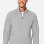 North End Mens Spirit Textured UPF 40+ Full Zip Sweatshirt w/ Pockets - Heather Platinum Grey - Coming Soon