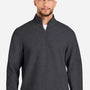 North End Mens Spirit Textured 1/4 Zip Sweatshirt - Heather Black - New