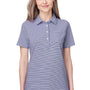 Vineyard Vines Womens Fanshell Moisture Wicking Short Sleeve Polo Shirt w/ Pocket - Deep Bay Blue/White Cap - Coming Soon