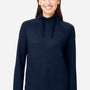 North End Womens Rhythm Waffle Sweatshirt w/ Pouch Pocket - Classic Navy Blue - Coming Soon