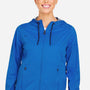 North End Womens Network Lightweight Full Zip Hooded Jacket - Heather Light Nautical Blue - Coming Soon