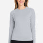 Huk Womens LoPro Pursuit Moisture Wicking Long Sleeve Crewneck T-Shirt - Harbor Mist Grey - New