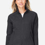 North End Womens Spirit Textured UPF 40+ Full Zip Sweatshirt w/ Pockets - Heather Black - Coming Soon