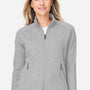 North End Womens Spirit Textured UPF 40+ Full Zip Sweatshirt w/ Pockets - Heather Platinum Grey - Coming Soon