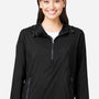 North End Womens Aura Lightweight 1/4 Zip Packable Hooded Anorak Jacket - Black/Carbon Grey - Coming Soon