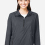 North End Womens Aura Lightweight 1/4 Zip Packable Hooded Anorak Jacket - Carbon Grey/Black - Coming Soon