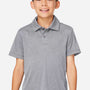Team 365 Youth Zone Sonic Moisture Wicking Short Sleeve Polo Shirt - Heather Grey - New