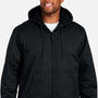 Harriton Mens ClimaBloc Full Zip Hooded Jacket - Black - New
