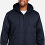 Harriton Mens ClimaBloc Full Zip Hooded Jacket - Dark Navy Blue - New