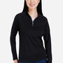 Core 365 Womens Origin Moisture Wicking Performance Pique 1/4 Zip Sweatshirt - Black/Carbon Grey - Coming Soon