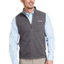 Vineyard Vines Mens Harbor Fleece Full Zip Vest - Heather Charcoal Grey - New