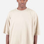 Shaka Wear Mens Garment Dyed Drop Shoulder Short Sleeve Crewneck T-Shirt - Cream - NEW