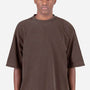 Shaka Wear Mens Garment Dyed Drop Shoulder Short Sleeve Crewneck T-Shirt - Mocha Brown - NEW