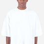 Shaka Wear Mens Garment Dyed Drop Shoulder Short Sleeve Crewneck T-Shirt - White - NEW