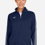 Under Armour Womens Command 2.0 Moisture Wicking Full Zip Jacket - Midnight Navy Blue/White - New