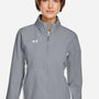 Under Armour Womens Rival Stretch Water Resistant Full Zip Jacket - Mod Grey/White - New