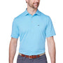Vineyard Vines Mens Bradley Stripe Sankaty Moisture Wicking Short Sleeve Polo Shirt - Andros Blue - Coming Soon
