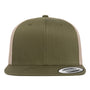 Yupoong Hats Mens Retro High Profile Snapback Trucker Hat - Moss Green/Khaki Brown - Coming Soon