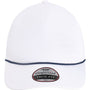 Imperial Hats Mens The Harrison Moisture Wicking Adjustable Hat - White/Navy Blue - New