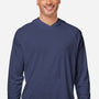Huk Mens LoPro Pursuit Moisture Wicking Long Sleeve Hooded T-Shirt Hoodie - Naval Academy Blue - NEW