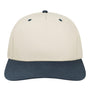 Legacy Hats Mens Heritage Twill Snapback Hat - Stone/Navy Blue - New