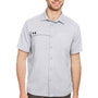 Under Armour Mens Motivate Moisture Wicking Short Sleeve Button Down Shirt w/ Pocket - Halo Grey