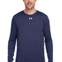 Under Armour Mens Team Tech Moisture Wicking Long Sleeve Crewneck T-Shirt - Midnight Navy Blue