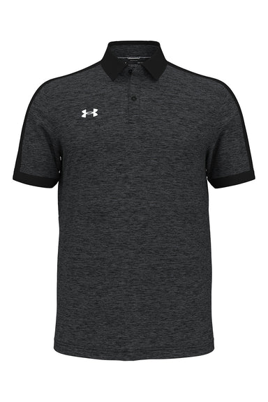 Under Armour 1376907 Mens Trophy Level Moisture Wicking Short Sleeve Polo Shirt Black Flat Front