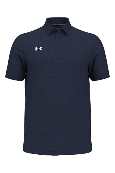 Under Armour 1376907 Mens Trophy Level Moisture Wicking Short Sleeve Polo Shirt Midnight Navy Blue Flat Front