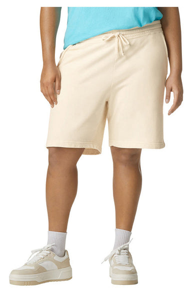 Comfort Colors 1468 Mens Garment Dyed Fleece Shorts w/ Pockets Ivory Model Front